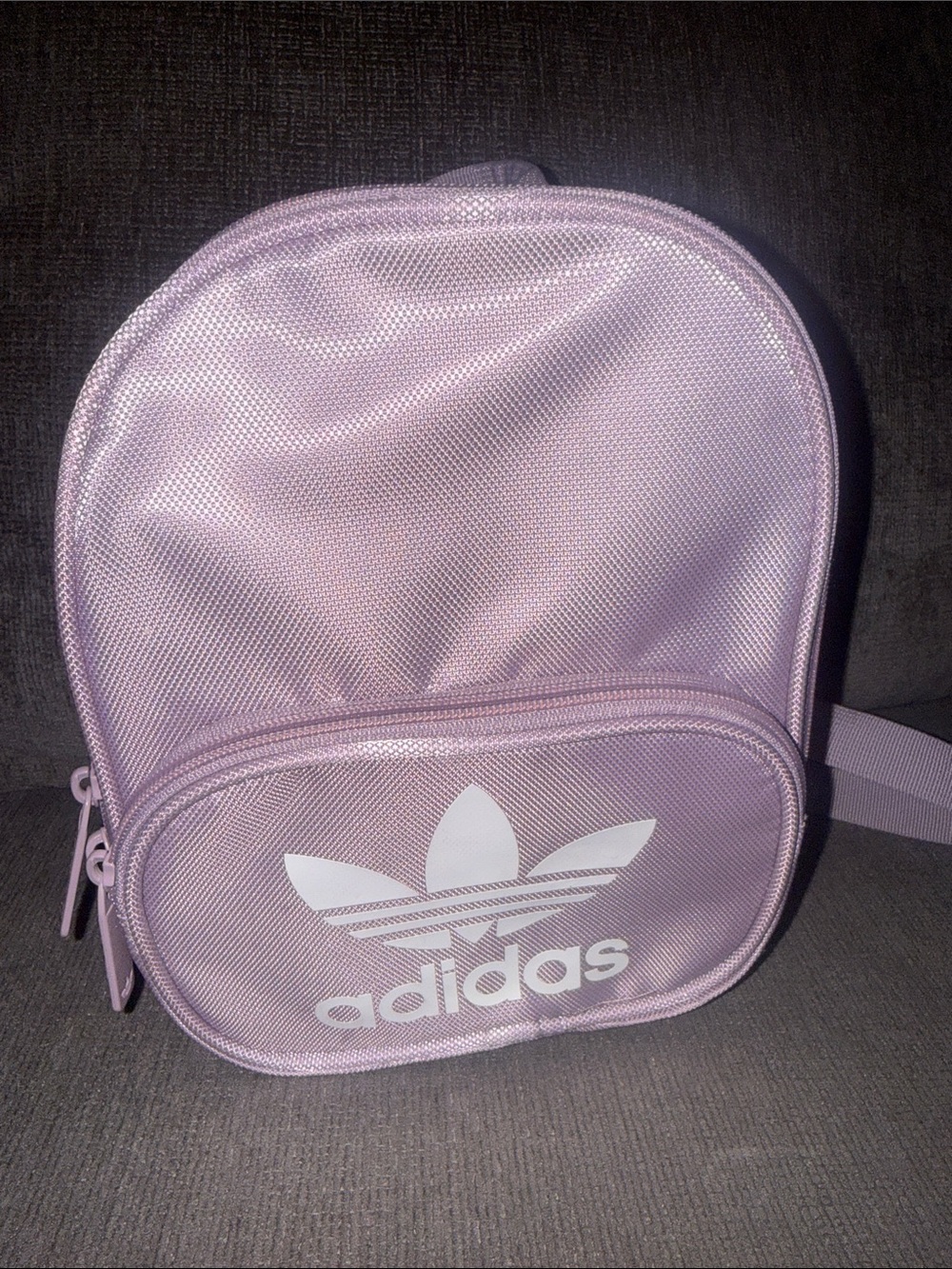 adidas Lilac Mini Backpack with White Trefoil - Picture 1 of 5